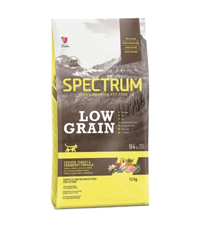 Spectrum Low Grain Kitten Tavuk Hindi ve Kızılcıklı Yavru Kedi Maması 12 Kg