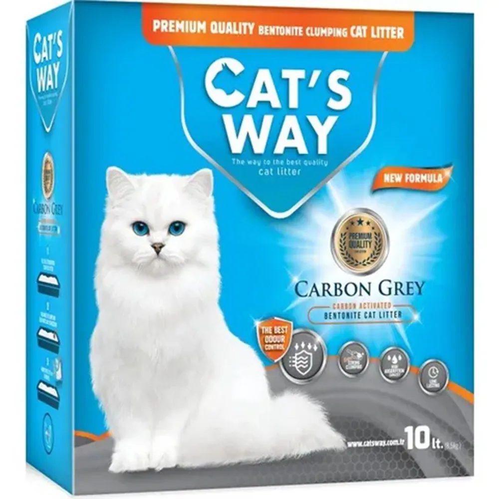 carbon gray cats Cat's Way Carbon Gray Kedi Kumu 10lt - Görsel 1