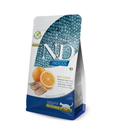 ND Ocean Ringa Balığı ve Portakallı Tahılsız Kısırlaştırılmış Kedi Maması 5 Kg