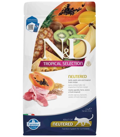 ND Tropical Selection Kuzu Etli Kısırlaştırılmış Kedi Maması 1,5kg