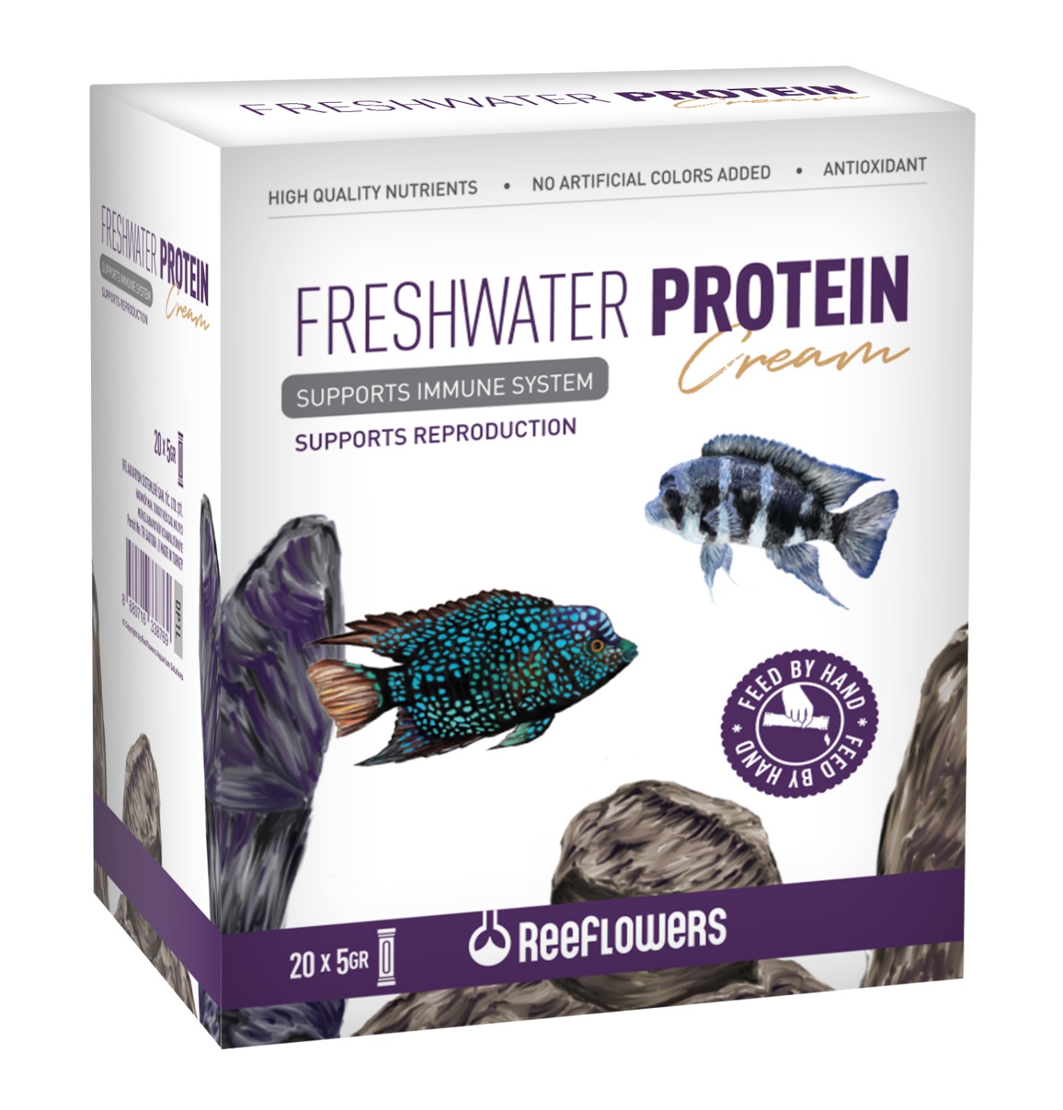 WhatsApp Image 2026-01-27 at 12.29.05 (1) Reeflowers Freshwater Protein Cream 20x5gr Sıvı Balık Yemi - Görsel 1