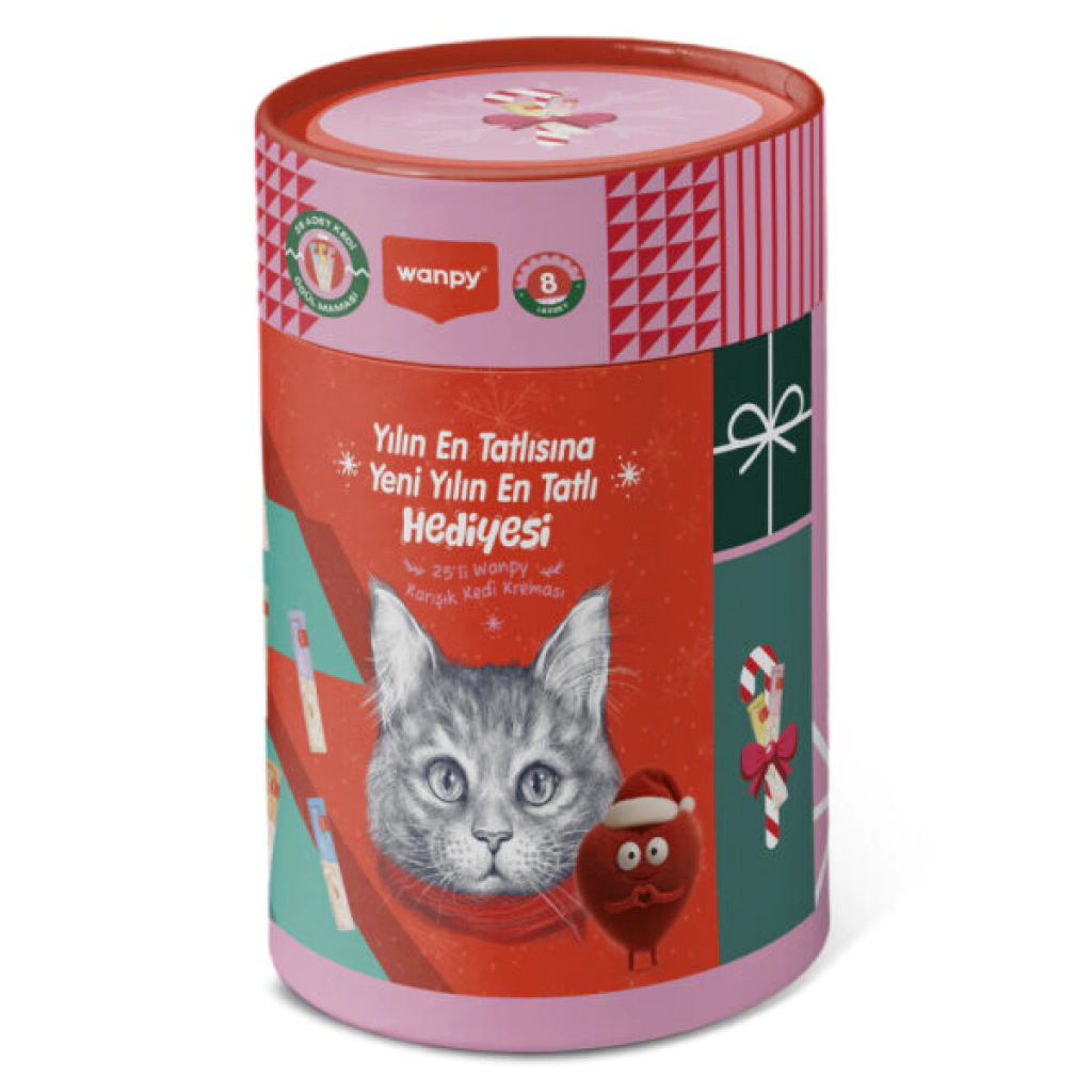 wp25 Wanpy Krema Kedi Ödül Maması Yılbaşı Paketi (25'li) - Görsel 1