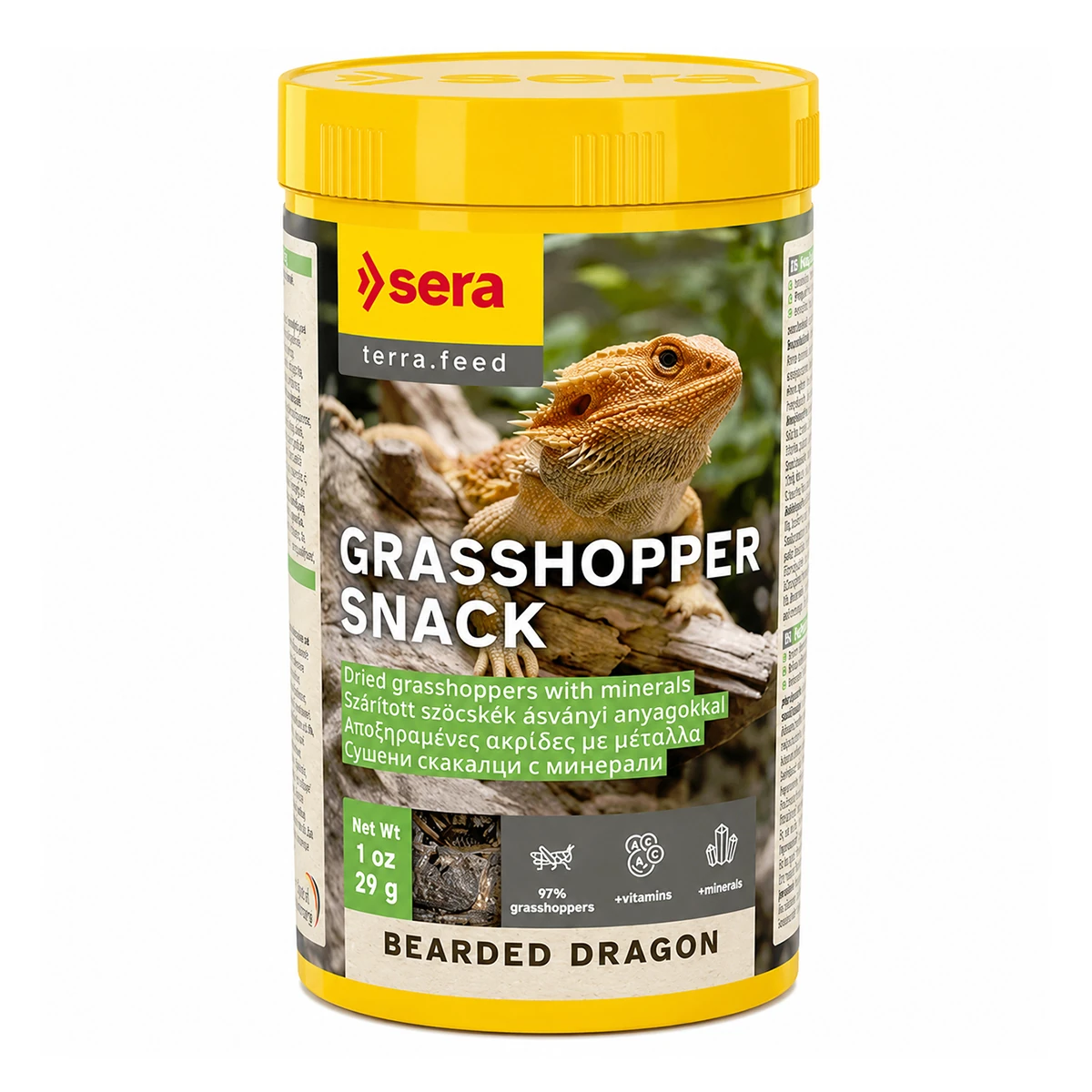 d1 Sera Bearded Dragon Grasshopper Snack 250 ML 29 GR Sürüngen Yemi - Görsel 1